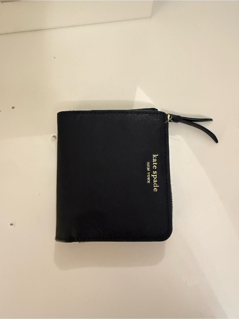 Kate Spade Black Leather Zip Wallet